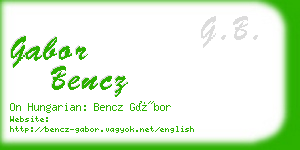 gabor bencz business card